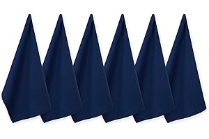 DII Basic Solid Geschirrtuch-Kollektion Flachgewebte Baumwolle, Nautisches Blau, Small Set, 18x28, 6