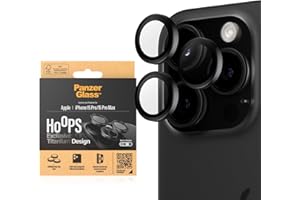 PanzerGlass™ Ti Hoops Kameraobjektivschutz für das Apple iPhone 15 Pro | Pro Max - Schutz mit Stil, stoßfestes Glas, schwarz Titanium
