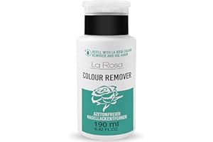 ‎LA ROSA PRODUCTOS PROFESIONALES LaRosa Nagellackentferner ohne Aceton in Pumpflasche 190ml, Acetonfrei Nagellack-Entferner - COLOUR REMOVER LIQUID - Acetone-free nail polish remover