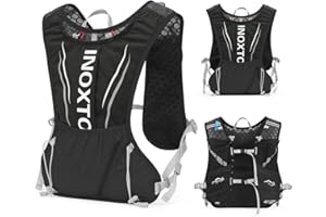 INOXTO Water Sac Vest, Sac à Dos De Course LéGer De 5 litres, Sangle à Poitrine RéGlable, Adapté Au Marathon, à La Randonnée, Au VéLo, à La Route Hors Route Et Aux Femmes