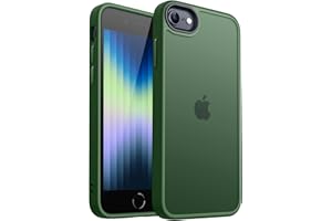 CANSHN Coque Mat Compatible avec iPhone SE 3/2 (2022/2020), iPhone 8/7 [Toucher Doux et Soyeux] Coque de Protection Antichoc Translucide pour iPhone SE/8/7 4.7 Pouces - Vert Foncé