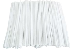 FANGZIDM 200 Stück Pfeifenreiniger Weiß 300x6mm, Pfeifenputzer zum Basteln Kreative DIY Weihnachtsbaum Blumen Tier Dekorationen