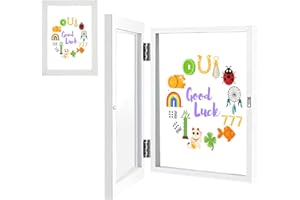idudu Bilderrahmen Kinderzeichnungen, Kinder Kunstrahmen, Frontöffnung Bilderrahmen, Massivholz Kunstrahmen befüllbar Bilderrahmen für Kunstwerke, Fotos, Basteln, Zeichnen