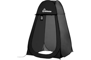 ‎WOLFWISE WolfWise Pop-Up Duschzelt Camping & Umkleidezelt – Kompakt & Leicht 2kg mit Tasche, Schneller Aufbau, WC- und Privatzelt, Wasserfest, UV-Schutz, Outdoor, Strand, Wandern, 1,9m/2,1m, Schwarz/Grün/Blau