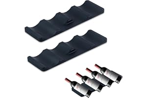 DHSWNNG 2 Stück Flaschenhalter Kühlschrank, Silikon Kühlschrank Flaschenablage Flaschenregal Stapelbar Kühlschrank Organizer Flaschen für Küche Speisekammer (Schwarz)