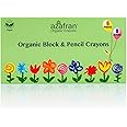 Azafran Non-Toxic Plant-Based Block&Pencil Crayons Combo|Drwaing For Pre School Kids,Clinically Tested To Be Baby Safe,Hypoallergenic,No Mineral Oils Or Harmful Chemicals(8 Blocks&6 Pencils)Red,Multi