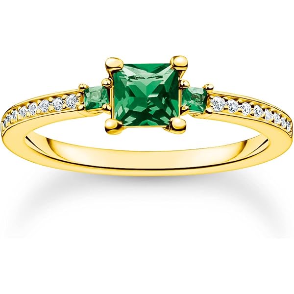 THOMAS SABO Ring Weintraube – 925er Sterlingsilber Vergoldet, Mit Zirkonia, Größe 54