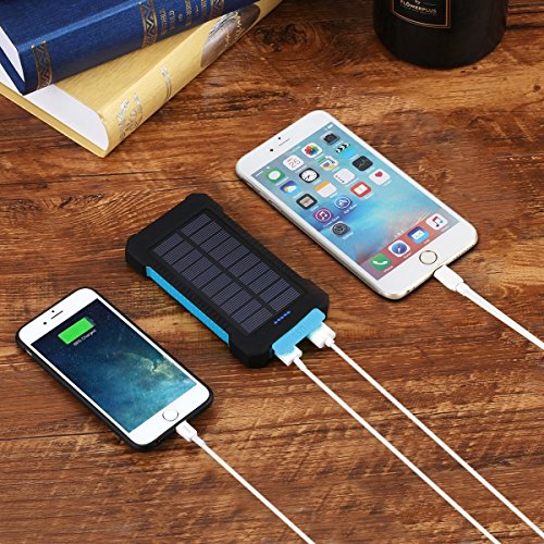 FLOUREON Batterie Externe Portable Batterie de Secours Chargeur Solaire Etanche 10000mAh avec 2 ports USB Boussole et Lampe Torche LED pour Smartphones Samsung Iphone et Tablettes - Bleu reviews FLOUREON Batterie Externe Portable Batterie de Secours Chargeur Solaire Etanche 10000mAh avec 2 ports USB Boussole et Lampe Torche LED pour Smartphones Samsung Iphone et Tablettes - Bleu