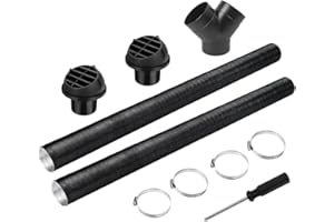 WDKXCN Diesel Heater Ducting 75mm, Diesel Heater Exhaust Pipe Set, 2pcs 75mm Tuyere + 4 Clips, Night Heater Ducting Heater Pipe Kit Heater Outlet Hose