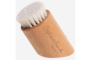 Stephanie Franck Beauty – Brosse à Sec du Visage En Poils De Chèvre - Drainage Lymphatique, Exfoliation Douce, Teint Éclatant – Pour Peau Sensible – Accessoire Beauté Naturel
