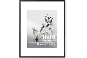 FEIHORRM 11x14 Picture Frame, 11"x14" Large Black Aluminum Poster Frame, 11"x14" Photo Frame with Mounts for 8"x10" with Tempered Glass to Hang Portrait or Landscape for Wall Gallery Art Prints Decor