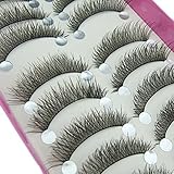 10 Pairs Handmade Black Long Thick Cross Beauty Party Makeup Fake False Eyelashes