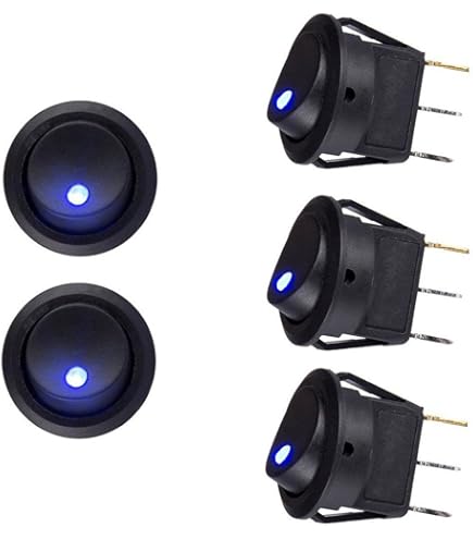 motor accessories Car Round Rocker Switch 12V Rocker Toggle Switch Stainless Wat