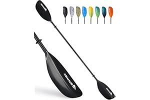 Abahub Adjustable Kayak Paddle 210-230 cm/ 230-250 cm Floating Kayaking Oars Boating Oars Canoeing Oars Black