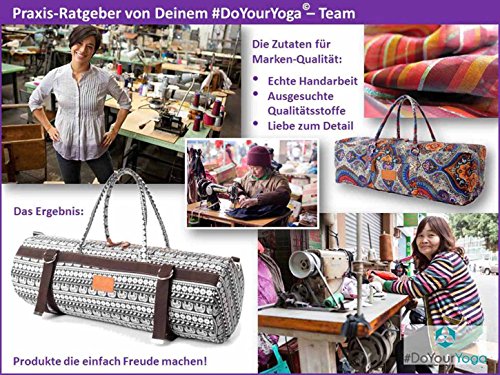 Yogatasche »Mahavir« von #DoYourYoga aus hochwertigem Baumwoll-Canvas (Segeltuch), aufwendig verarbeitet, für ÜBERBREITE Yogamatten bis zu einer Größe von 100 x 200 x 1,6 cm, in vielen Lifestyle-Desings und Farben erhältlich. - 9