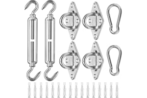 ZFYQ Kit de Fijación para Vela de Sombra, 40 Piezas de Montaje para Toldo de Acero Inoxidable, Adecuado para Rectángulo y Triángulo, M5