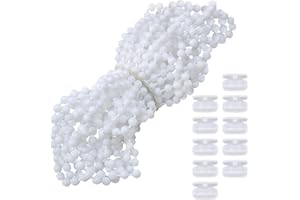 RUNFENG Corda per Tende da 5 Metri con Catenella Zanzariera e Connettori Catena da 10 Pezzi, Ricambi per Tende da Sole, Persiane e Tende Verticali