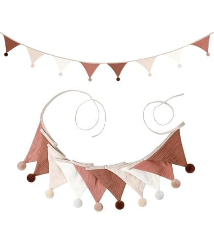 Guirlande Fanions Tissu 2.6m - Décoration Chambre Enfant Anniversaire