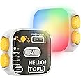 Video Light RGB, PHOTOOLEX Tofu Camera Light Mini 360° Full-Color w 2000mAh Rechargeable battery, 2500K-9900K Dimmable Led Panel Light, Photography Lights Support Magnet Adsorption, Selfie Light
