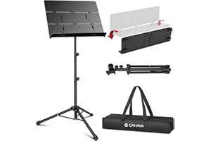 CAHAYA Sheet Music Stand Matte Black Material: Not Easy to Be Scratched Dual Use Metal Portable Sturdy Adjustable Height Upgrated with bag, Model CY0317