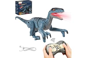 AEUZWR Dinosaure Telecommande, Dinosaure Télécommandé avec Lumières, Marche, Rugit, Twist, Dinausore Jouet Telecommande, Dinosaure Telecommandé Enfant pour Enfants Garçons Filles de 3 4 5 6 7 8 9 Ans