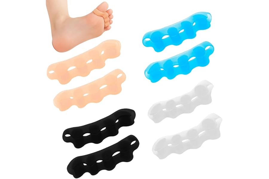 Toe Separator,Toe Separators,4 Pairs Reusable Toe Straighteners,Toe Separators for Nail Varnish Toe Separators for Overlapping Toes Bunion Relief Foot Pain Relief and Hallux Valgus Correction