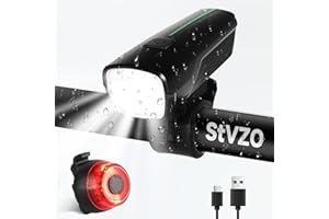 BOFFOX Luci Bicicletta LED Luci Bici Anteriori e Posteriori USB Ricaricabile Impermeabile IPX5 2 Modalità di Illuminazione Luce Bici Set di luci per Bicicletta per Strada e Montagna