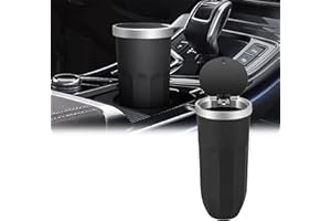 JAUHMUI Mini Auto Mülleimer,Auto Mülleimer mit Deckel,Tragbare Fahrzeug Mülleimer Abfalleimer mit Aromatherapie-Tabletten, Auto Becherhalter,Mini Mülleimer,für Konsole Becherhalter Tür Home Office (Schwarz)