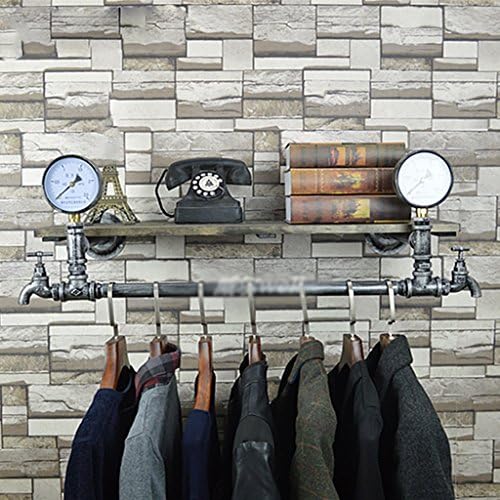 Retro Multifunctional Wall Hose Iron Hanger Living Room Bedroom Fashion Wall Hanger Industrial Fengshui Clothing Display Stand ( Color : A , Size : 30*80cm )