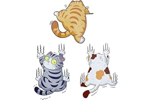 Diyxisk 3d Autocollant Chat Voiture,3 Pcs Stickers Dessin Animé Humour,Diy Décoration de Voiture,Convient Pour la Valise de Réfrigérateur D'ordinateur Portable de Moto