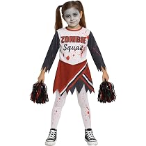 Mädchen Halloween Outfit – Zombie T-Shirt & Rock Set Mit Blutigen Socken & Pompons – Für Gruselpartys