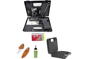 MKT Pistola a Salve Bruni 92 Cal. 9 Compreso Kit di 50 Colpi + Valigetta Professionale in ABS + Olio Lubrificante + Coltello Sportivo