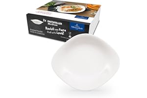 Villeroy & Boch - Vapiano Pastateller Set 2 Teilig, Pastateller Groß Tief Weiß, Nudelteller, Pastatellerset, Spaghettiteller, Suppenteller Tief, Salatteller Groß, Vapiano Teller Tief, Porzellan