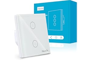 HeuxGir WLAN Wand Smart Lichtschalter, 2.4GHz Touch-Schalter,Nullleiter Erforderlich, mit Smart Life Tuya App,Alexa und Google Home,Timging-Fuction Überlastungsschutz(2W)