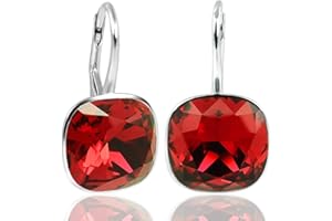 Nobel Silberohrringe 925 Sterling Silber Ohrhänger Marken Kristalle kurz minimalistisch