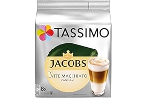 TASSIMO Latte Macchiato, wanilia, wanilia Mleko Kawa, palona, 16 T-discs/8 porcji