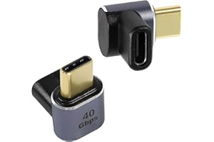 ‎PREMIUMCORD PremiumCord Adapter USB 4, wtyczka USB-C na gniazdo USB-C 90° M/F, Ultra-Speed 40 Gbit/s, złącze USB typu C, aluminium, kolor szary
