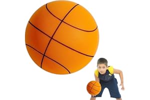 YIWONFU Silent Basketball Talla 7, Pelota Baloncesto Silenciosa 24 cm De Alta Densidad Sin Revestimiento, Balón Baloncesto Silencioso para Interiores y Exterior Formación y Actividades(Naranja)