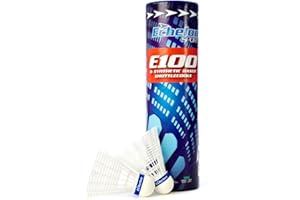 Echelon E100 White Badminton Shuttlecocks (6 pieces), high-quality British made