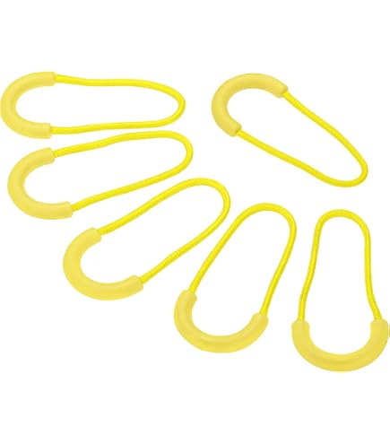 PATIKIL Cerniera Tiretti Sostituzione, 10pz Estensione Cavo Maniglia Riparazione Lingua Etichetta Estensore Fissatore per Bagagli Zaini Giacche, U Forma Fluorescente Verde