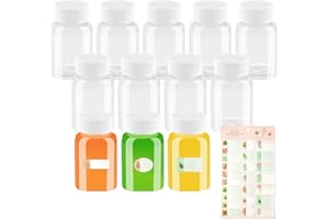 Lahnao 12 Stück 100ml Kleine Flaschen - Wiederverwendbare Shot Flaschen zum Befüllen, Spenderflaschen für Kapseln, Kosmetika, Gewürze, Flüssigkeiten