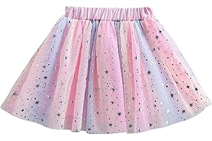 WYONGTAO Kinder Mädchen Tüllrock Pailletten Tütü Rock Glitzer Bunt Ballettrock Prinzessin Minirock Tanzkleid Karneval Partykleid Tanz Rock Tulle Tutu Baby Kinder Rock 1-12 Jahre