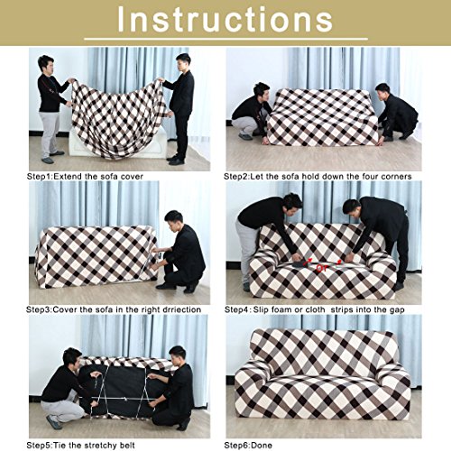 sourcingmap® L-FormSofabezug Möbelschutz Sofa-Abdeckung Schonbezug für 1 2 3 Sitzer - 7