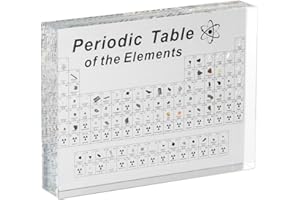 WDMJxar Tabla periódica con elementos reales, 83 elementos reales y soporte acrílico para científicos, herramientas de gráficos de química, regalos y decoración de manualidades, 15 x 11,4 x 2 cm