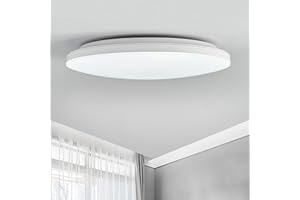 Sweier Plafonnier LED,IP54 Salle de Bain Étanche, 18W 6000K Ronde Blanc, 2200LM Lampe Plafond Moderne pour Salon, Chambre, Cuisine, Balcon, Ø23cm