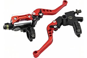 AKOZON Pair Motorbike Brake Levers 7/8"(22mm) Universal Pit Bike Clutch Lever Motorcycle Handlebar Brake Cylinder Reservoir Levers (Red)