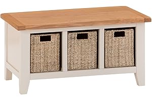 THE FURNITURE OUTLET Chester Grey Painted Oak Hall Bench