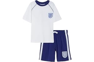 The England Football Association Pijamas Cortos Oficiales del Club de fútbol de Inglaterra para niños Conjunto de Pijamas para niñas y niños Mercancía del Kit de fútbol de Inglaterra