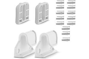 derimkcoa Retractable Baby Gate Replacement Parts, Original Hardware Set (Including 2 x Latchs + 2 x Brackets + 1 Set of Screws), White