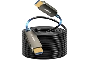 SOEYBAE Cable HDMI Fibra Óptica 15M HDMI 2.1 Ultra HD 8K Cable de Fibra HDMI 48Gbps de Alta Velocidad Soporte 8K@60Hz 4K@120Hz 3D DHR eARC
